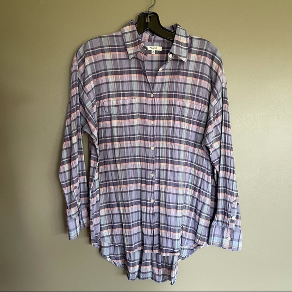 Madewell Oakbrook Plaid Trapeze Button Down‎ Shirt - Picture 7 of 16